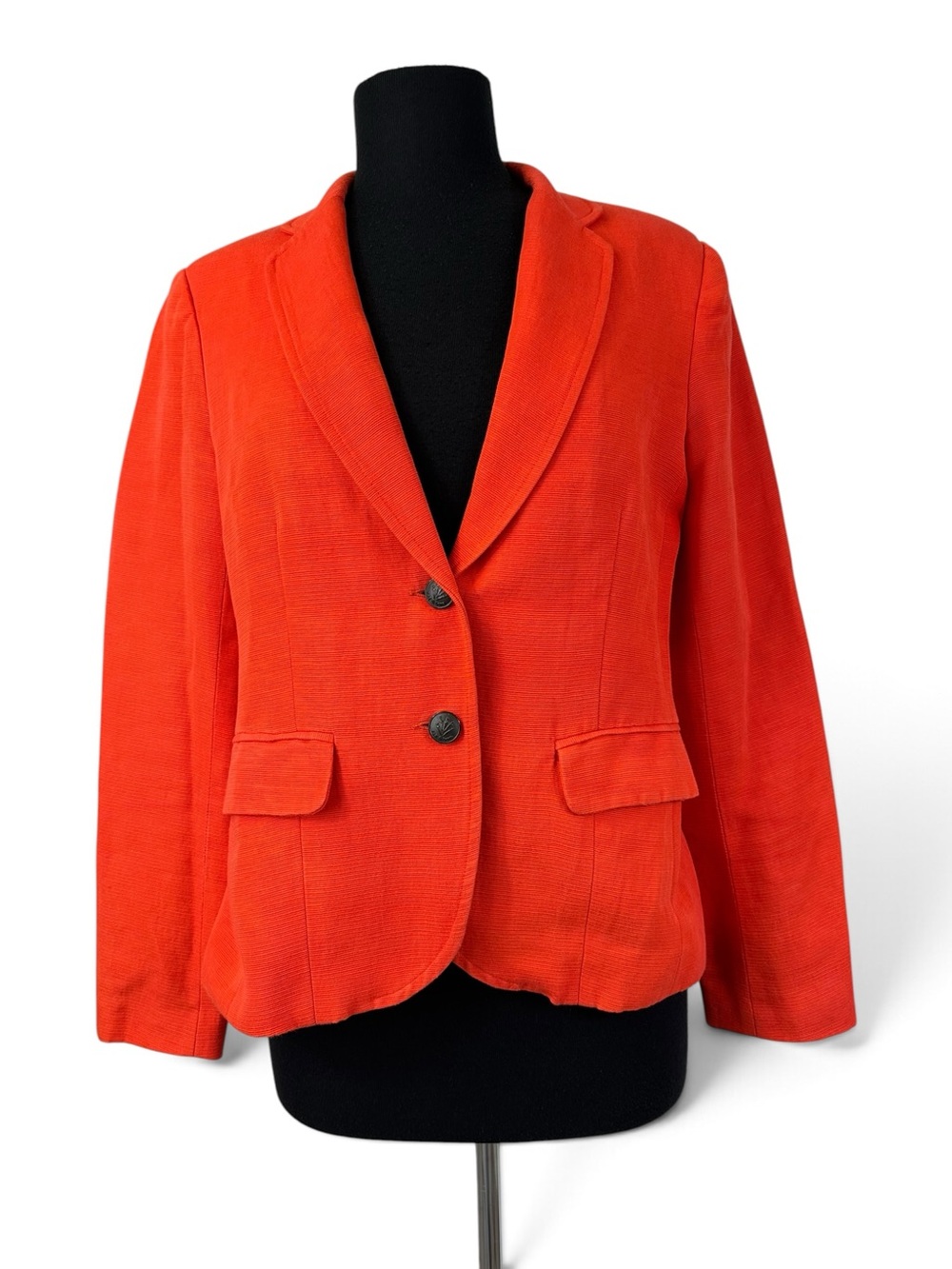 Rag & Bone Red Orange Linen Blend Textured Blazer Jacket Women’s Size 8